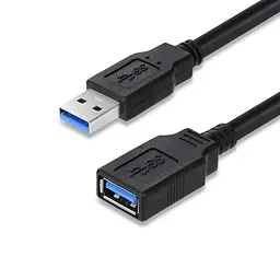 Кабель USB 3.0 AM - USB AF, 1.8 м, чорний, ColorWay (CW-CBUF075-BK)