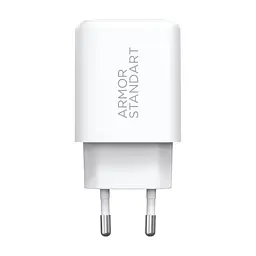 Зарядний пристрій Armorstandart 1xUSB-C PD25W + 1xUSB QC3.0 GaN white (ARM87066)