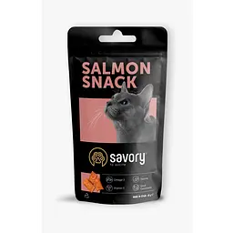 Хрусткі ласощі Savory Snack Подушечки для вибагливих котів, з лососем 60 г (арт.31454)