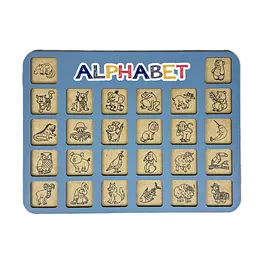 Дерев'яна абетка-вкладиш англійська "ALPHABET" 3240-03-002 синя 29х39 см - мініатюра 2