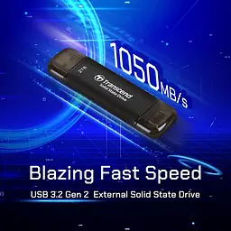 Transcend Портативний SSD Transcend 2TB USB 3.1 Gen 2 Type-A + Type-C ESD310 Чорний - мініатюра 5