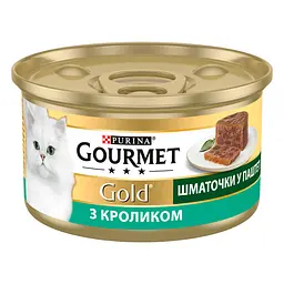 Упаковка вологого корму для котів Gourmet Gold Шматочки в паштеті з кроликом 2.04 кг (85 г x 24 шт.) - мініатюра 3