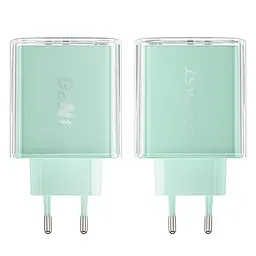 Мережевий зарядний пристрій Acefast A45 USB/2 Type-C QC PD PD65W GaN бірюзовий - мініатюра 4