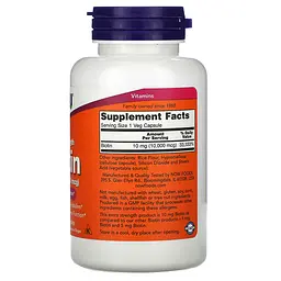 NOW Біотин із посиленою дією, Biotin (В7) 10мг - 120 капсул - мініатюра 2