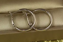 Сережки кільця Xuping Jewelry гладкі 2 см сріблясті