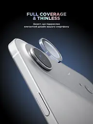 Захисне скло для камери Apple iPhone 17 Air, Supreme BI, синій колір, з рамкою, глянцеве скло для захисту лінз, протиударне, прозоре, з клейовим шаром по контуру, не впливає на якість фото, ArmorStandart (ARM86451) - мініатюра 2