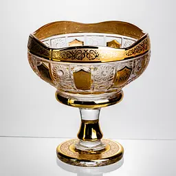 Ваза для фруктів скляна Bohemia Gold 26 см Yiwu HP-34-137 - мініатюра 7