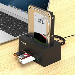 Док-станція Maiwo для HDD 2.5"/3.5" SATA/SSD 3хUSB 3.0 (K308H 7000) Чорна - мініатюра 8