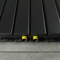 Вертикальний радіатор Navin Largo double 456x1800-6 (50мм), anticor, чорний муар 12-212033-4860, Чорний матовий - мініатюра 4