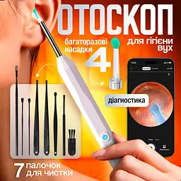 Пристрій для видалення вушної сірки з камерою Brillix 1296P Білий (PO-White) - мініатюра 2