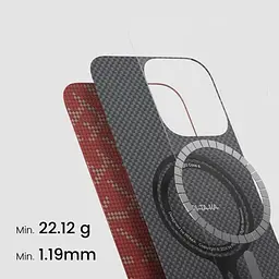 Карбоновий чохол Pitaka Tactile Woven Case PTK Classic Monogram Gold Red для iPhone 16 Pro Max (KI1602PTKP) - мініатюра 3