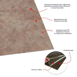 Самоклеюча LVT плитка 457x457x1.5mm (D) SW-00002457 - мініатюра 2