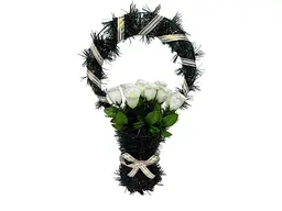 Корзина з квітами MEMORI №2 "Троянда" 56х37см білий