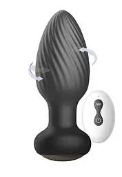 Анальна пробка B - Series Cute Retating Remote, 9.8 см (чорний)