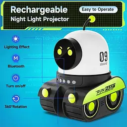 Проектор-нічник "Робот" WH-E03 музичний акумуляторний з Bluetooth та LED-підсвічуванням - мініатюра 7