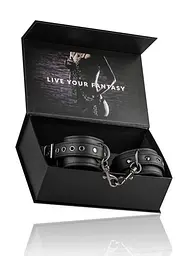 Наручники EasyToys Black Leather Handcuffs (чорний) - мініатюра 6