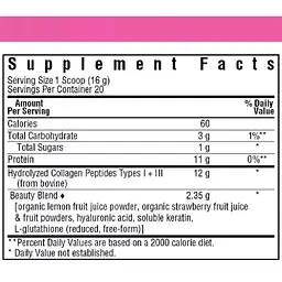 Колаген 1 і 3 типу Bluebonnet Nutrition Collagen Refreshers Beauty Type I & III полуниця-лимон 320 г - мініатюра 2
