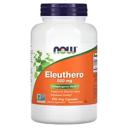 NOW Корінь Елеутерококу, Eleuthero 500 мг - 250 капсул