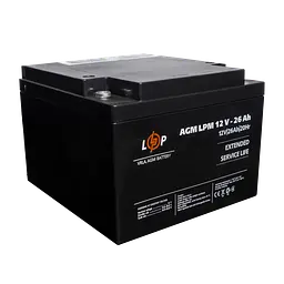 Акумулятор AGM LPM 12V - 26 Ah під болт М5 - мініатюра 4