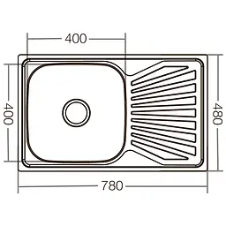 Кухонна мийка Zerix Z7848-08-180E satin ZX1604, Нержавіюча сталь - мініатюра 2