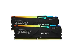 Модуль пам'яті Kingston FURY 32 GB (2x16GB) DDR5 6000 MHz Beast RGB Black (KF560C30BBAK2-32) - мініатюра 1
