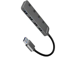 Мультипортовий адаптер AXAGON SuperSpeed Switch Silver (HUE-MSA)