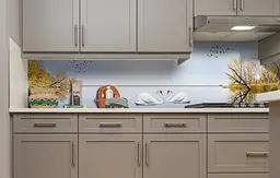 Вініловий кухонний фартух Осінь на Озері Лебеді наклейка для кухні ПВХ Природа Блакитний Happy Pocket Z181499 - мініатюра 4