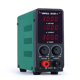 Лабораторний блок живлення Yihua 3010D-III Імпульсний / 30V / 10A / 300W, цифрова індикація напруги, струму та потужності, V/A/W (19466)