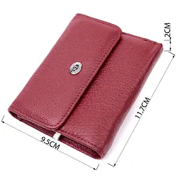 Шкіряний жіночий гаманець із монетницею ST Leather 19480 бордовий - мініатюра 6