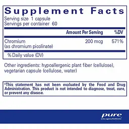 Хром піколінат Pure Encapsulations 200 мкг 60 капсул - мініатюра 2
