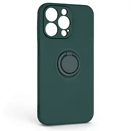 Силиконовый чехол для Apple iPhone 13 Pro, Icon Ring, зеленый, панель-накладка, с кольцом-подставкой на 360°, противоударный, возможность использования магнитных держателей, ArmorStandart (ARM68669)