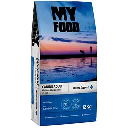 Сухий корм для собак середніх та великих порід Myfood Суперпреміум з ягням і рисом, 12 кг