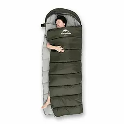 Спальник Naturehike U350 з капюшоном (NH20MSD07) +1°C - правий - темно-зелений - мініатюра 5