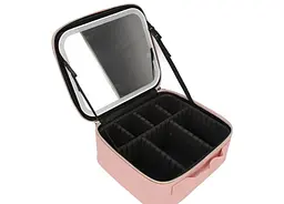 Косметичка-органайзер з LED дзеркалом LED Makeup Mirror Handheld Makeup Box — дорожній кейс для косметики з підсвіткою - мініатюра 2