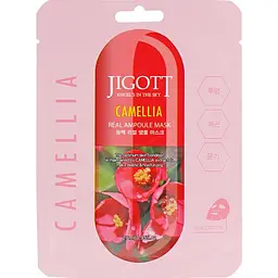 Тканинна маска для обличчя Jigott Camellia Real Ampoule Mask Камелія 27 мл