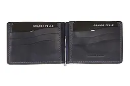 Чоловічий шкіряний затискач для грошей GRANDE PELLE 12х8х1 см acs0024462 - мініатюра 2