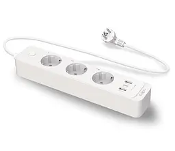 Розумний мережевий фільтр TP-Link Tapo P300, білий, 3 керовані розетки, 2xUSB (QC 3.0)/Type-C (PD, 18 Вт), WiFi (2.4GHz) /