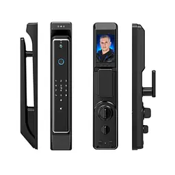 Замок біометричний автономний Trinix TRL-8801BTV Black з Bluetooth, розпізнаванням облич, зчитувачем відбитків пальців і карт Mifare (65-00074) - мініатюра 3