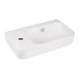Умивальник Qtap Tern підвісний прямокутний ліва 450x260x155 мм White + донний клапан PU02O, Білий - мініатюра 4