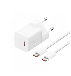 Мережевий зарядний пристрій Baseus GaN5 Fast Charger (mini) 1C 30 W EU Cable Type-C to Type-C 1m P10110902213-00