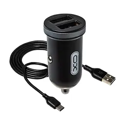 Зарядний пристрій XO 2xUSB 2.1A + cable USB to Micro 5P black (TZ08-M-BK)