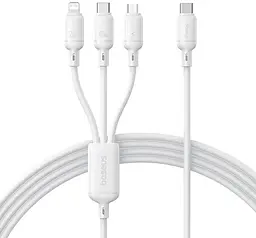 Кабель 3 в 1 Baseus Silky One-for-Three Fast Charging Cable USB-C to M+L+C 100W 1.5m White
