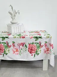 Скатертина Ecotton 150х240 см бавовняна з рогожки рожева 29033/2 Літній букет (23554) - мініатюра 6