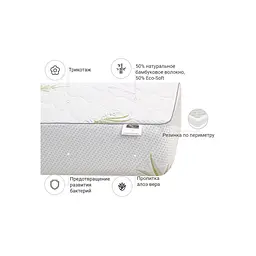 Наматрацник MirSon №1028 Alberto Bamboo Aloe Vera 120х200 см (2200001504073) - мініатюра 4