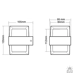 Світлодіодний світильник бра VALO S 9 Вт 105×95×135 мм Чорний IP54 ESLLSE - мініатюра 5