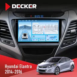 Штатна магнітола Hyundai Elantra 2014-2016 2 Decker D9-010 6x128, DSP, 4G, 2K Decker (НФ-00006814)
