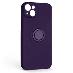 Силиконовый чехол для Apple iPhone 14 Plus, Icon Ring, фиолетовый, панель-накладка, с кольцом-подставкой на 360°, противоударный, возможность использования магнитных держателей, ArmorStandart (ARM68701)