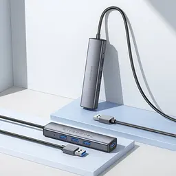 Хаб адаптер Borofone DH12 Smart 4-in-1 converter (Usb to Usb3.0x4) кабель 1.2 метра - мініатюра 8