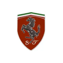 Емблема Ferrari 71×53мм Червона метал (на скотчі)