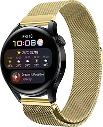 Ремінець 22 мм міланська петля BeWatch для Huawei Watch 3/3 Pro Золотий (1020228.2U) - мініатюра 5